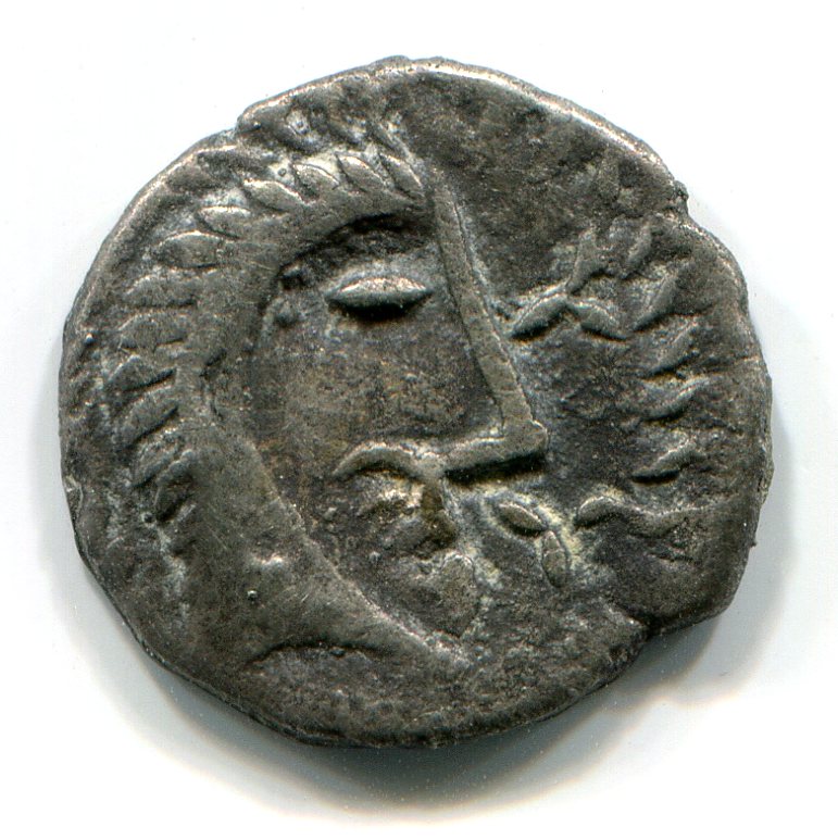 Iceni Silver Coin: obverse with head.